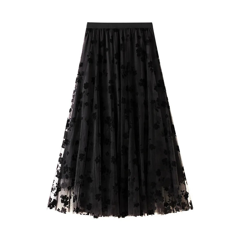 Elegant Floral Pleated Skirts