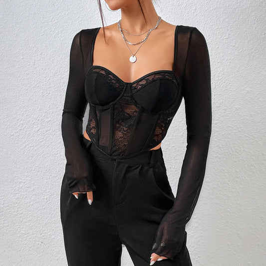 Midnight Lace V-Top