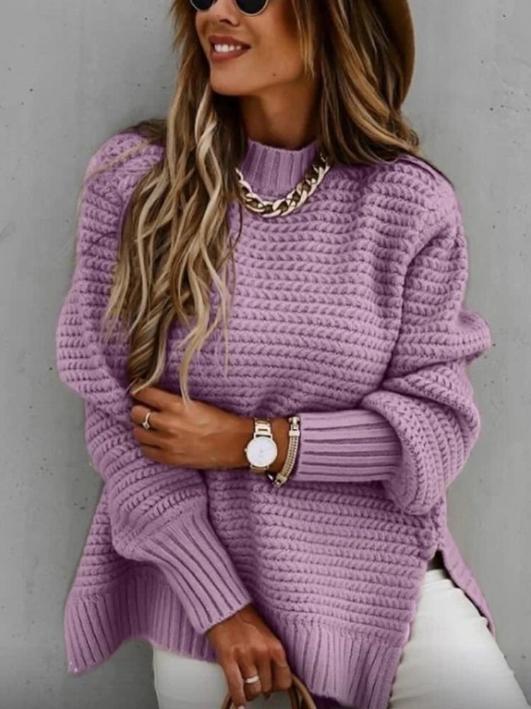 Loose Fit Side Split Sweater